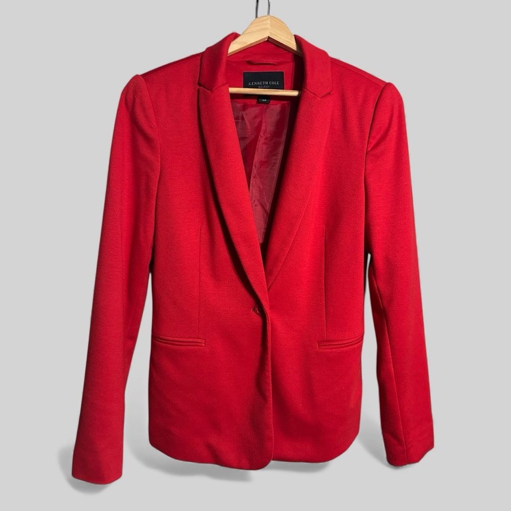 Kenneth Cole Women's Vibrant Red Suit Jacket Blazer